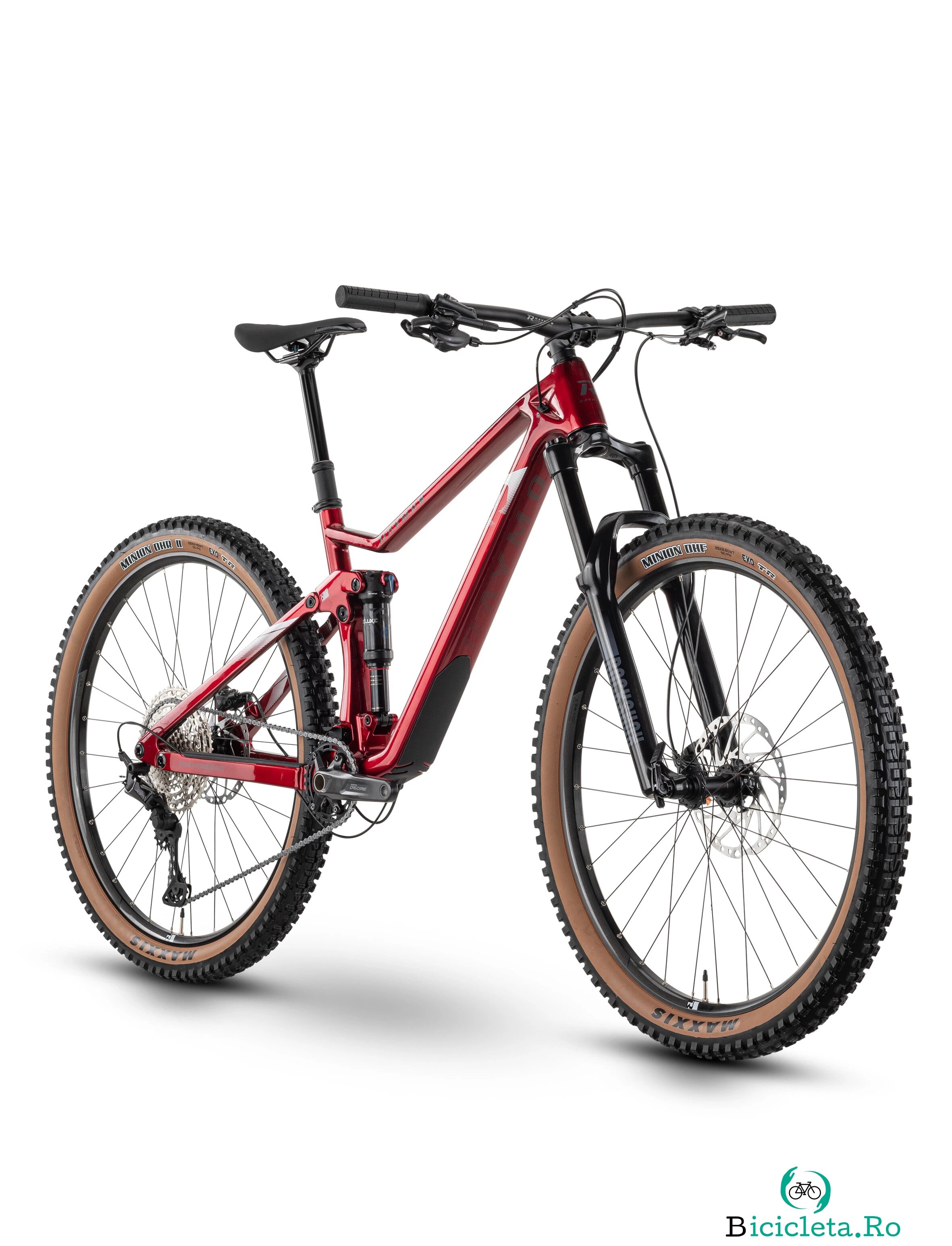 Bicicleta Full Suspension Raymon FullRay 150 9.0 - 29 Inch, S, Rosu-Alb la 9,646.00 lei ron