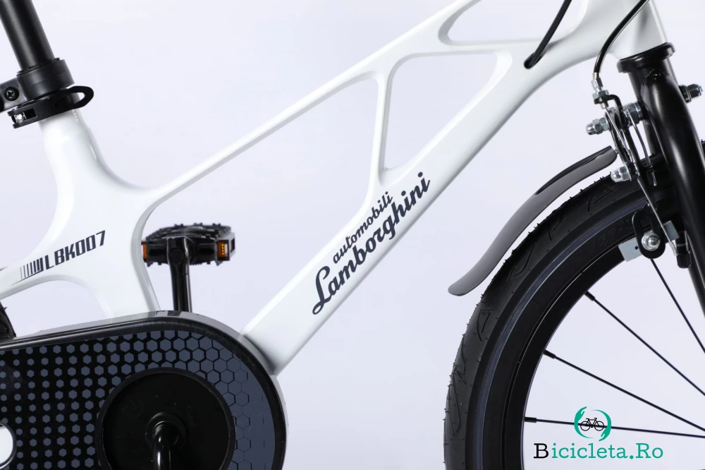 Bicicleta Lamborghini 16 inch cadru magneziu alba