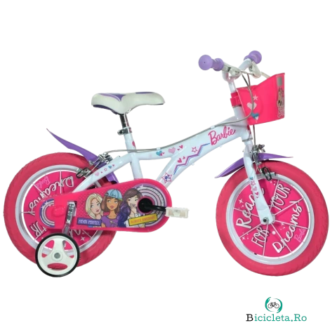 Bicicleta fete 6-8 ani, Barbie, 16 inch, Dino Bikes 616GBA