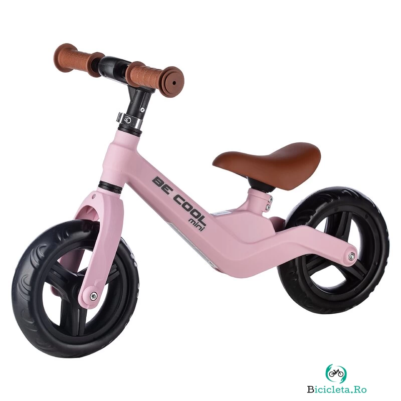 Bicicleta fara pedale, FreeON, Be Cool Mini, Cu ghidon si sa reglabile, Roti din EVA, Pana in 30 Kg, Roti 8 inch, 12 luni+, Roz