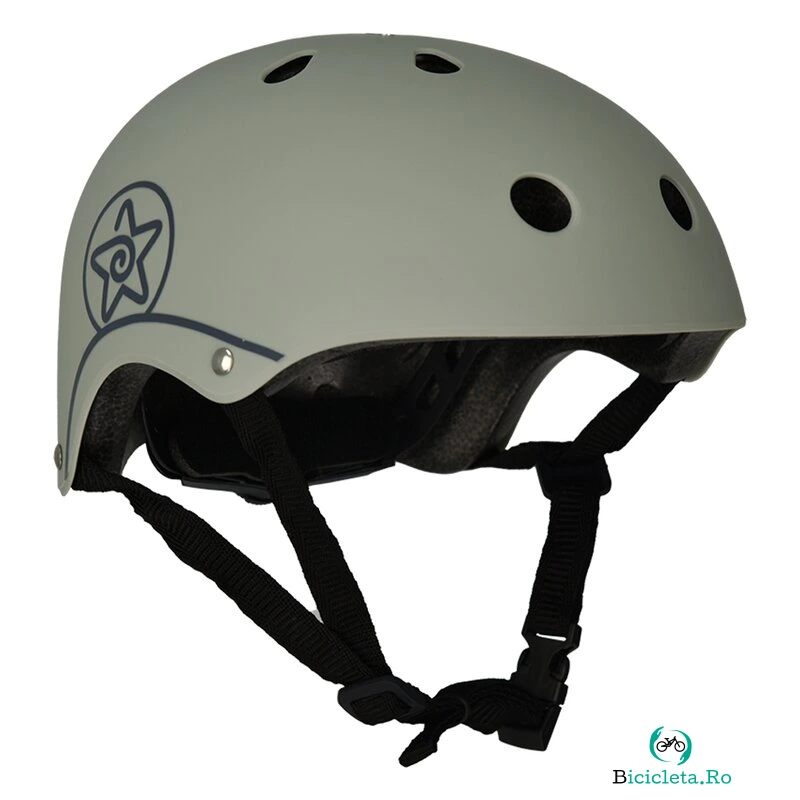 Casca pentru copii, Bebe Stars, Reglabila 50-60 cm, Conform cu EN ISO 14362-1:2017, EN1078:2012+A1:2012, Mint