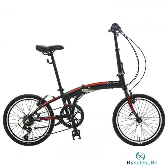 Bicicleta Pliabila Polar Practic 20 - 20 Inch, Negru-Rosu la 1,250.00 lei ron