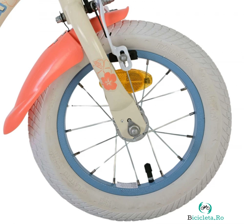 Bicicleta EL Disney Stitch 12 inch, roti din cauciuc gonflabile, roti ajutatoare, scaun si ghidon ajustabile