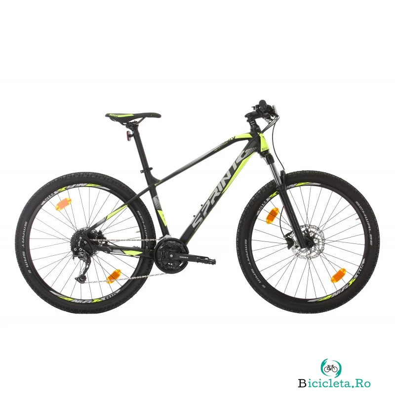 Bicicleta MTB Sprint Apolon 29 Negru Mat//Cyan/Verde Neon 480 mm